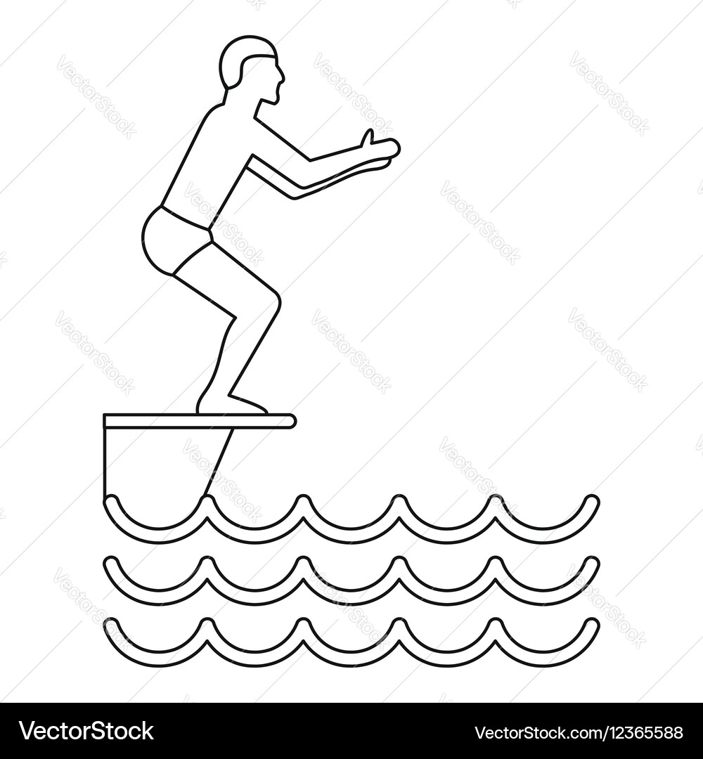 Jumping in a pool icon simple style Vector Image
