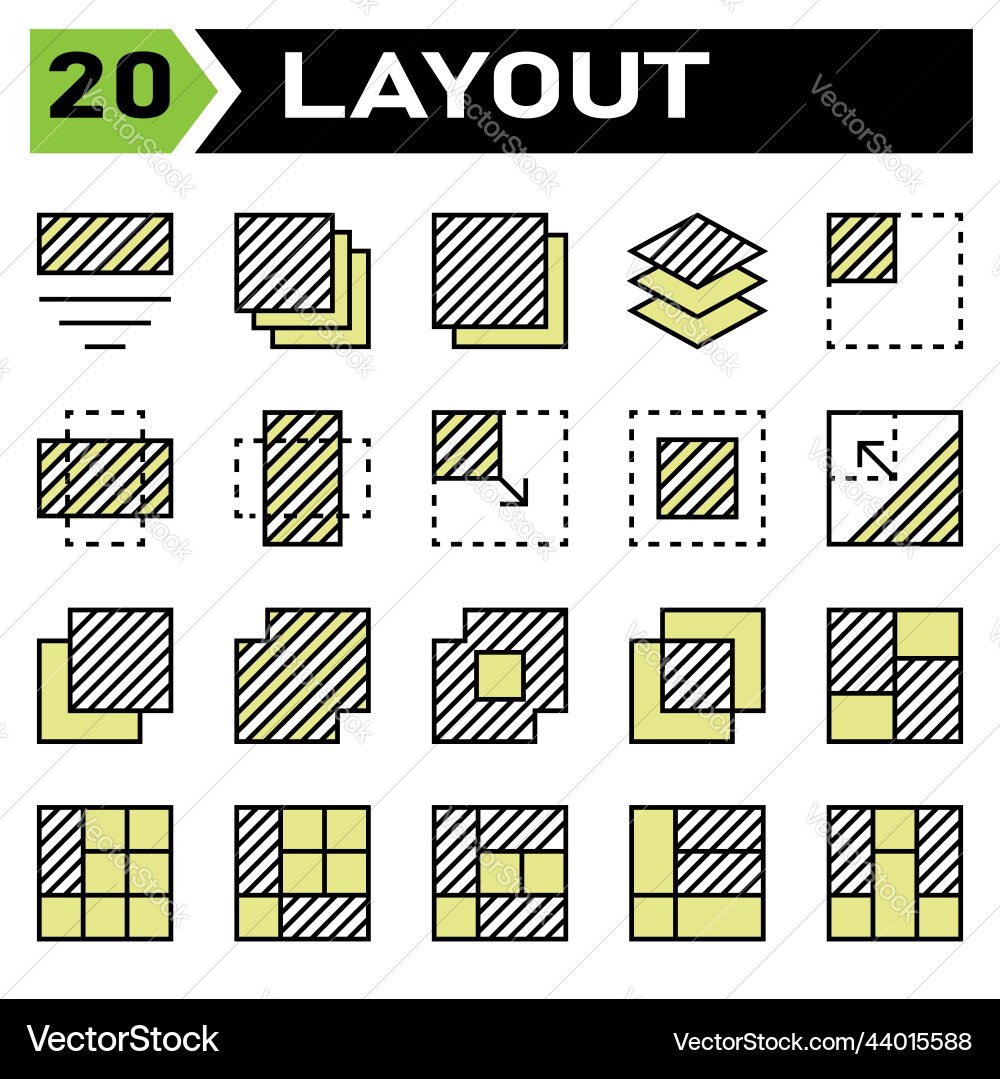 Layout icon set include grid dashboard Vector Image
