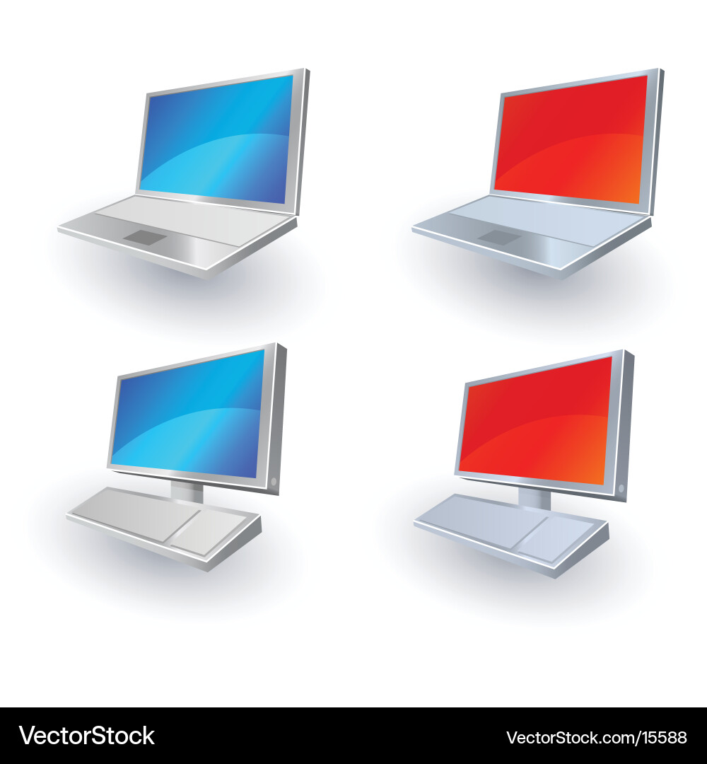 Modern Computer Icons Set vector image