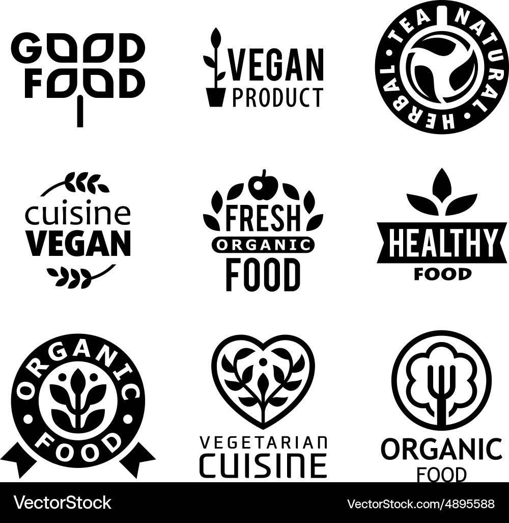 Organic Food & Drink Labels Vector Image
