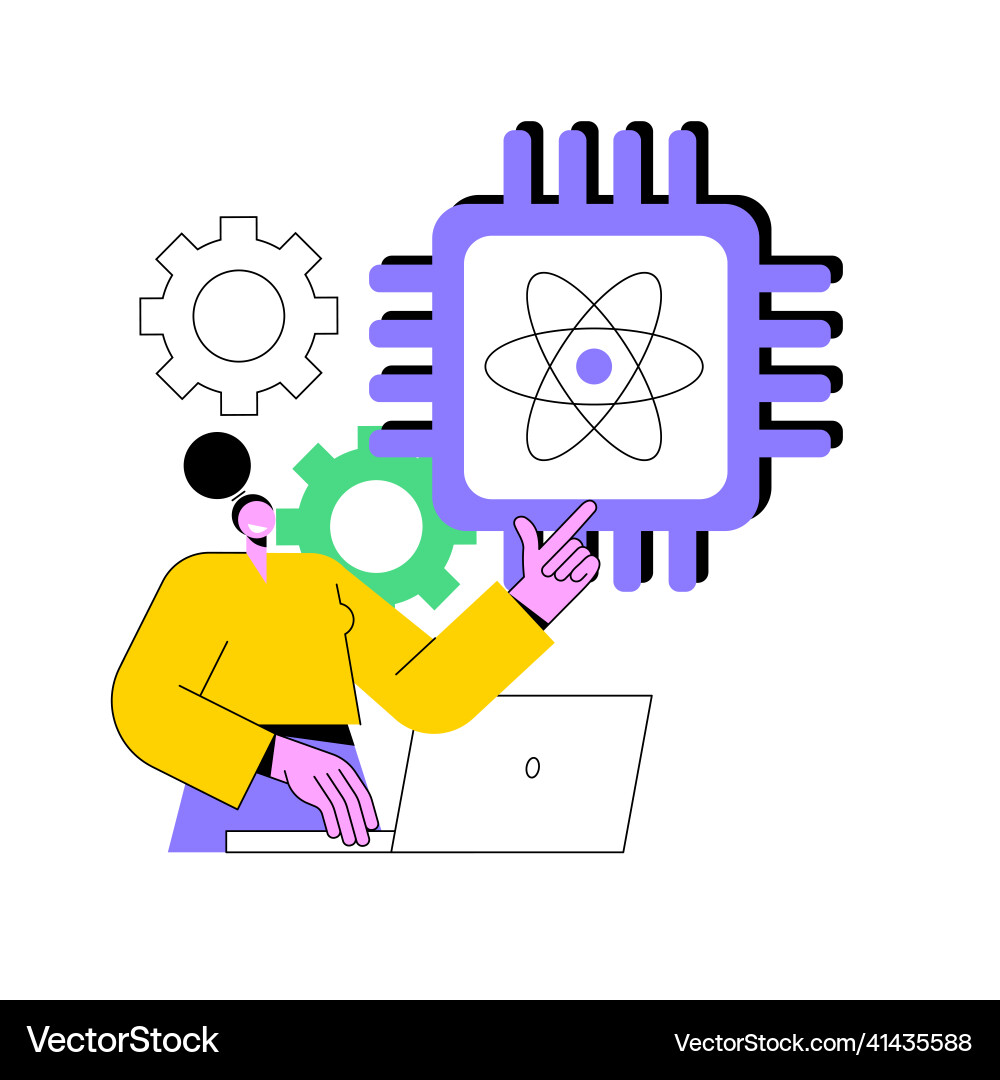 Quantum computing abstract concept Quantum computing abstract concept Vector Image