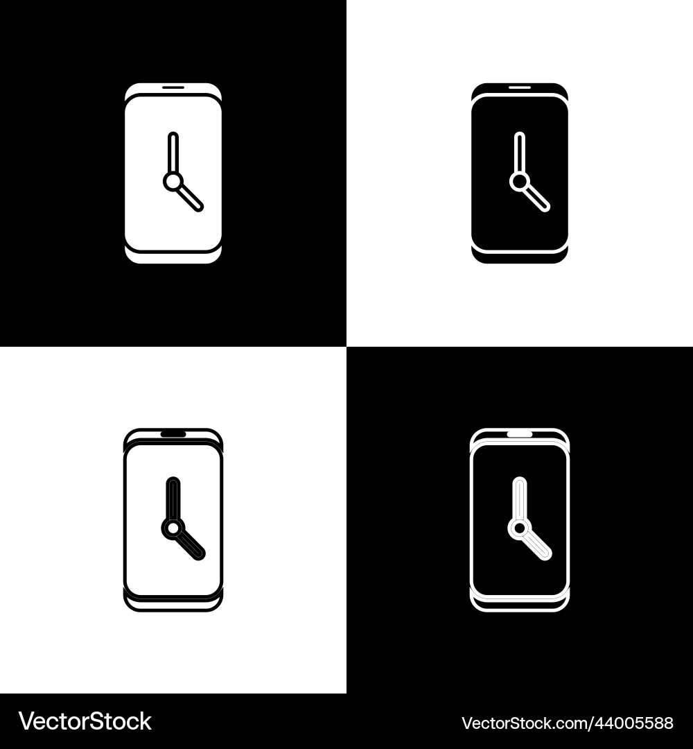 Set alarm clock app smartphone interface icon Vector Image
