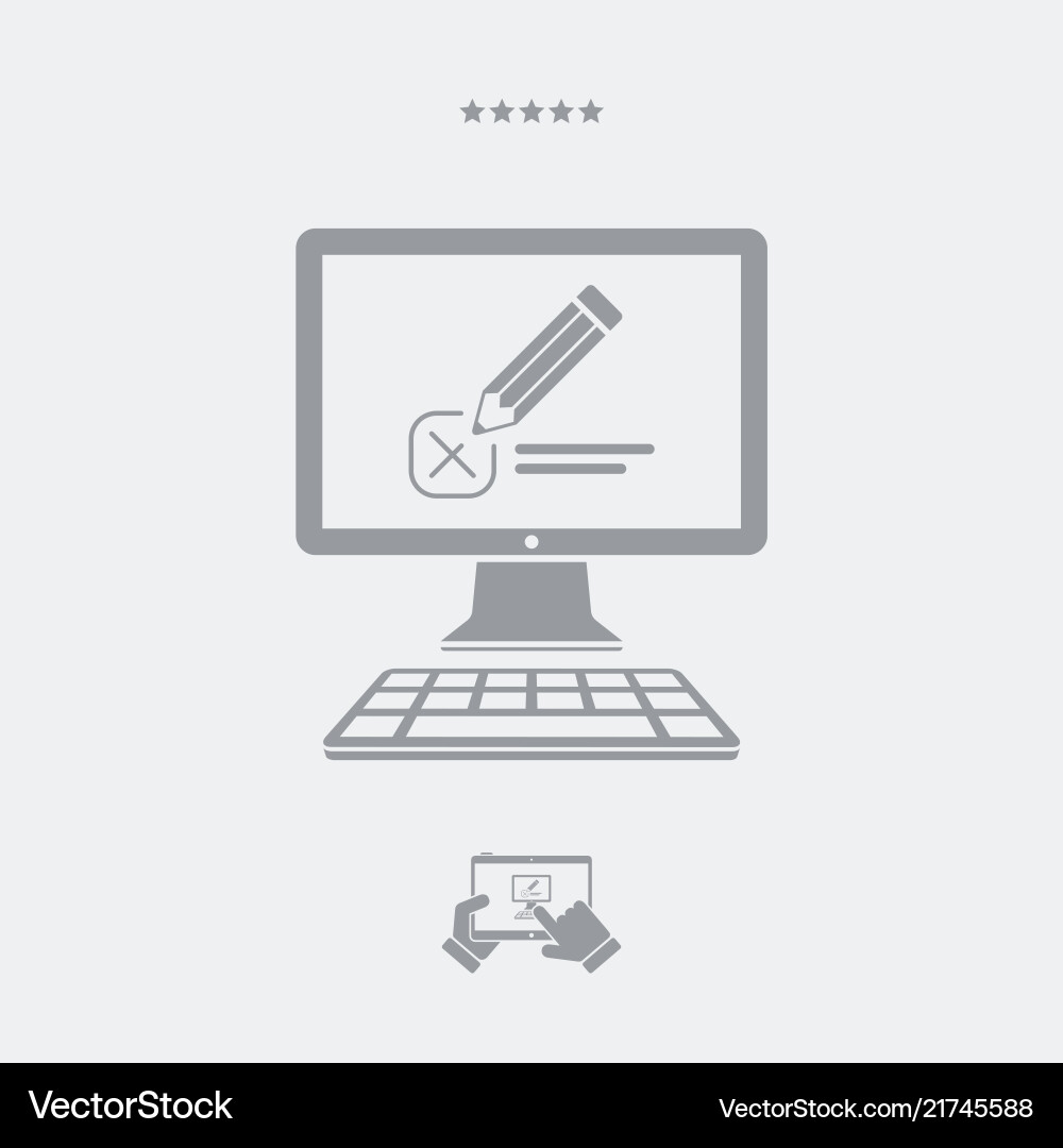 Web test with multiple choice questions - icon Web test with multiple choice questions - icon Vector Image