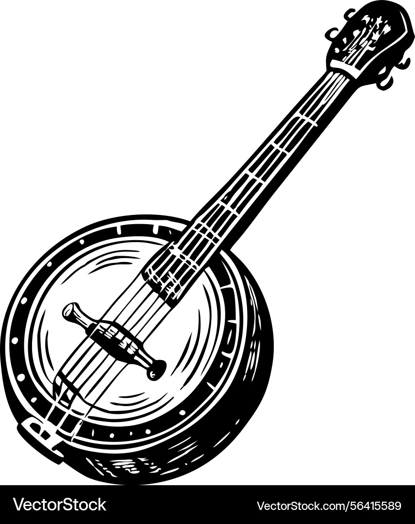 A sketchy style showing banjo Vector Image