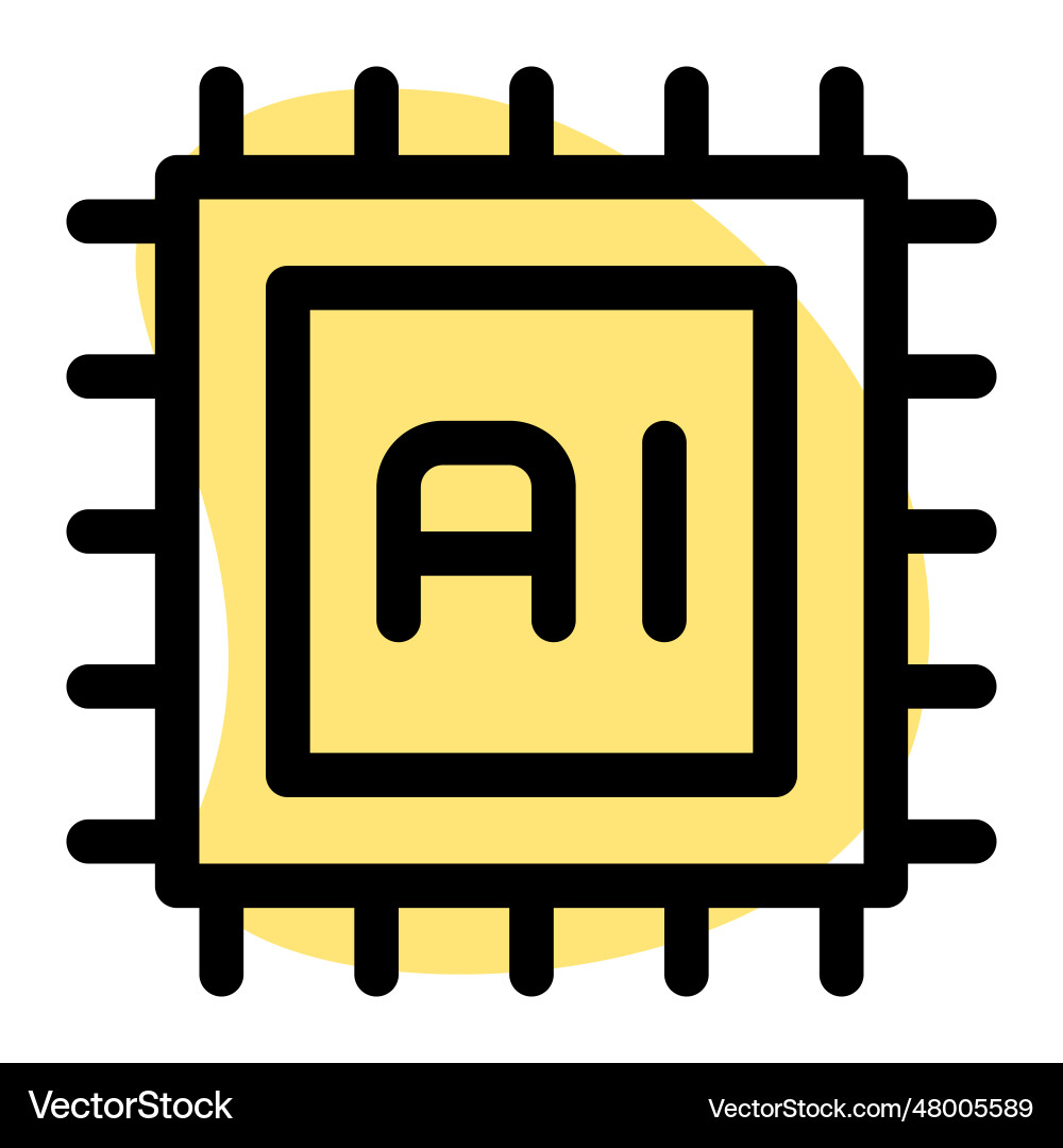 Ai system development through micro chip Vector Image
