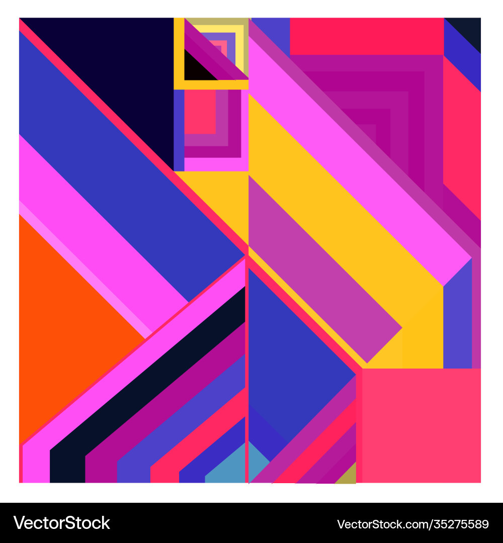 Colorful geometric and curve background pattern Vector Image