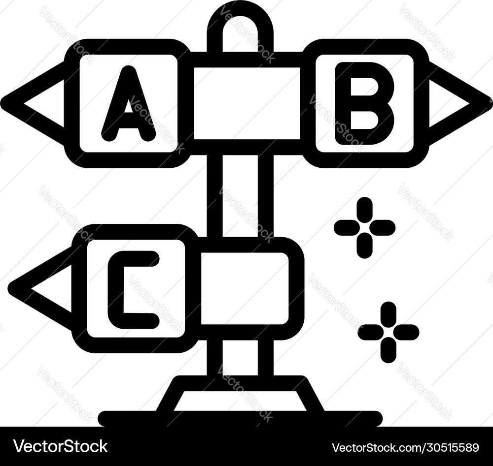 Direction indicator icon outline style Direction indicator icon outline style Vector Image