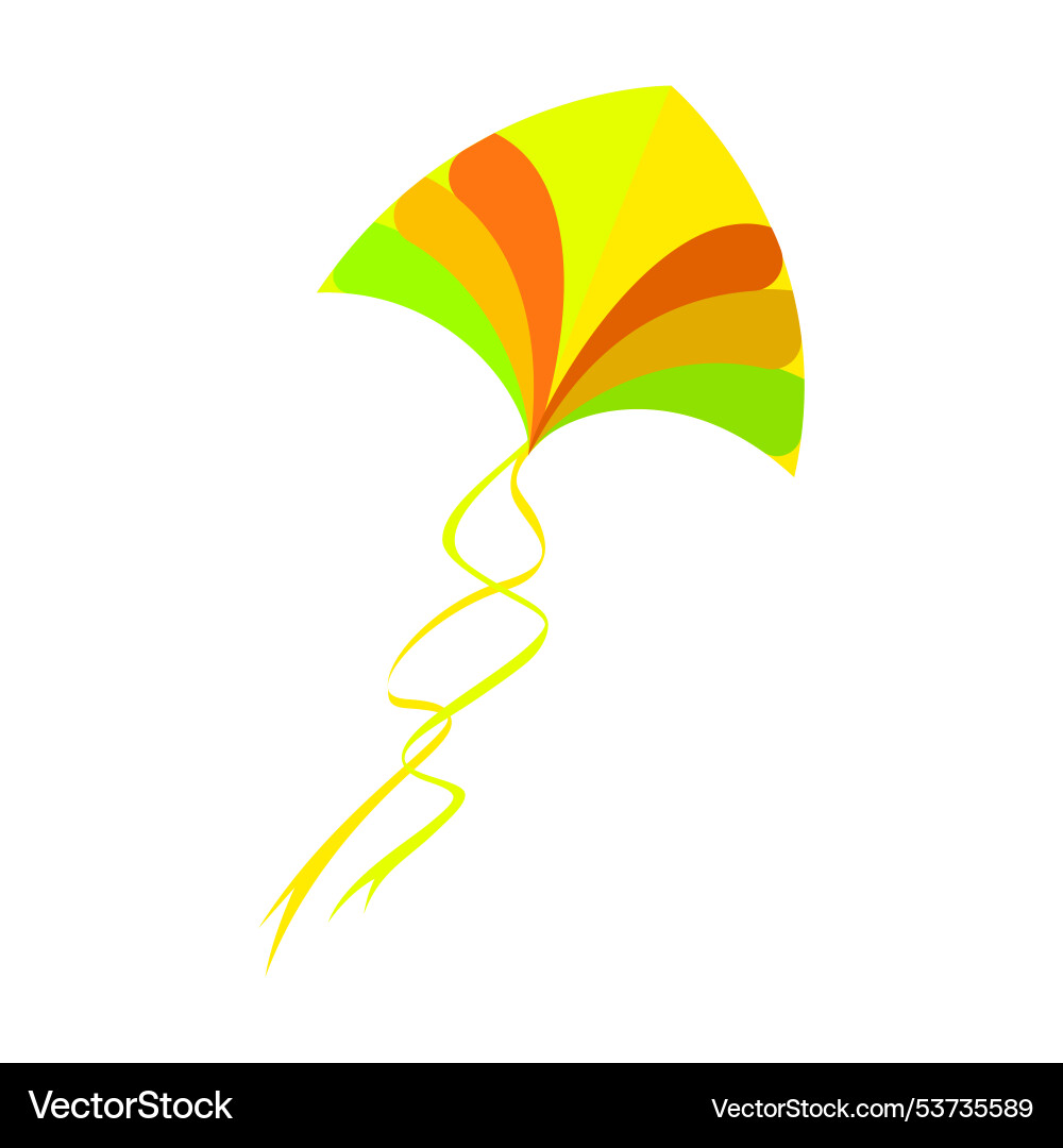 Flying kite isolated with colored pattern Vector Image