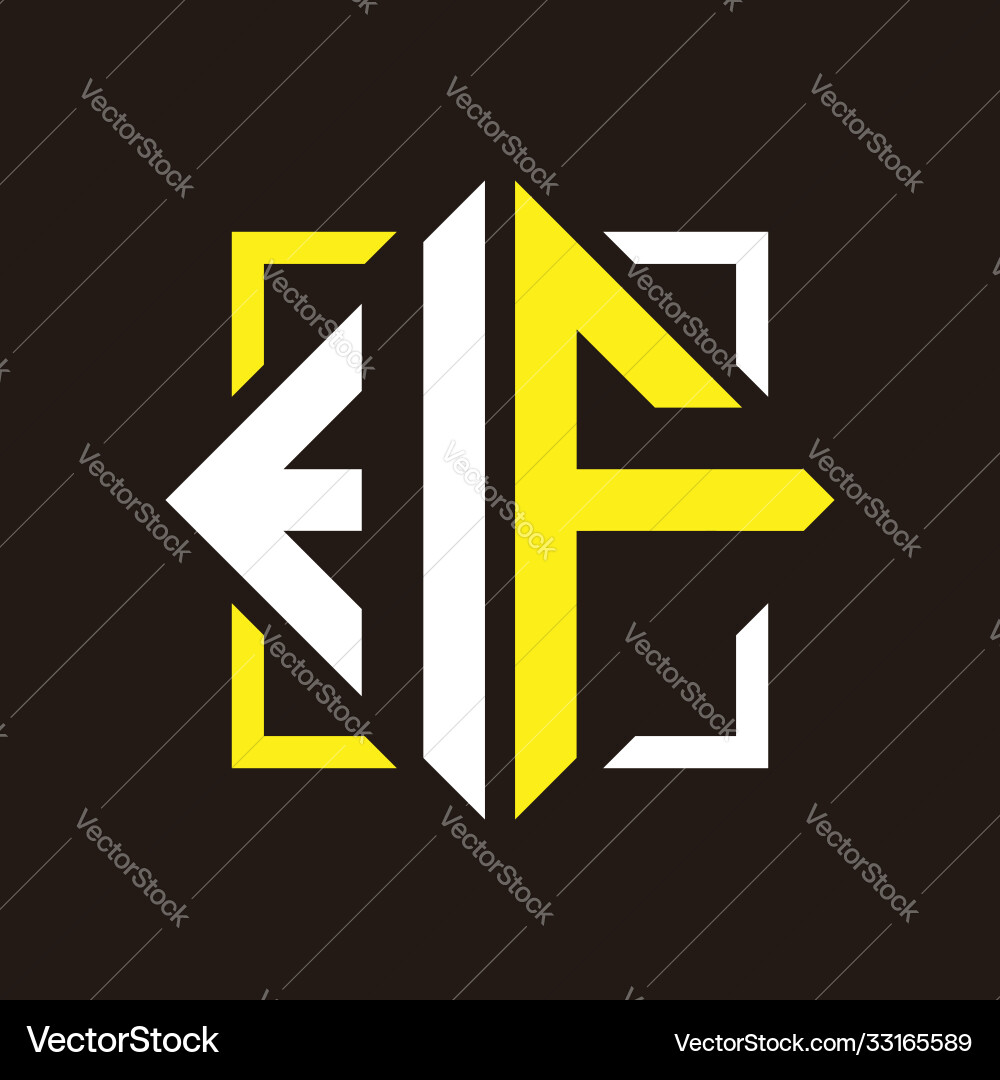 I f initials quadrangle monogram with square I f initials quadrangle monogram with square Vector Image