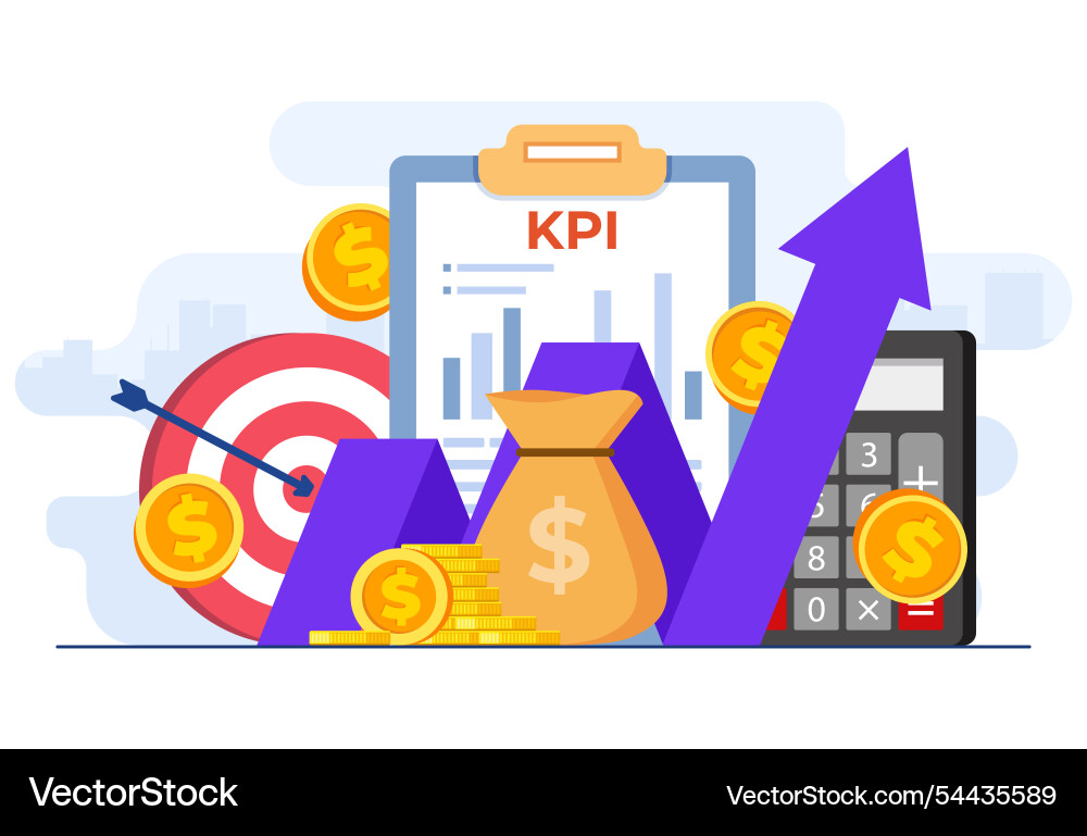 Kpi key performance indicators business technical Kpi key performance indicators business technical vector image