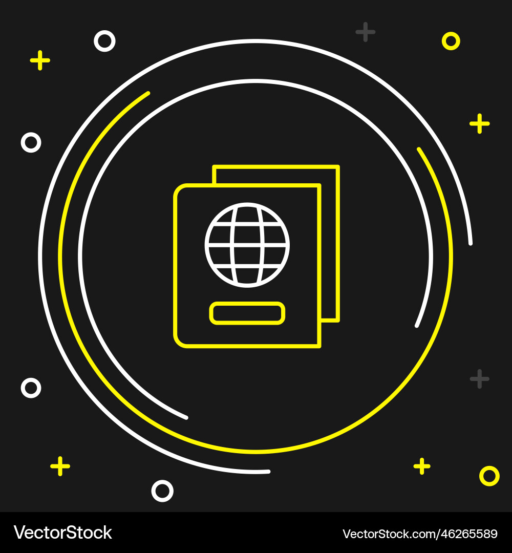 Line passport with biometric data icon isolated Line passport with biometric data icon isolated Vector Image