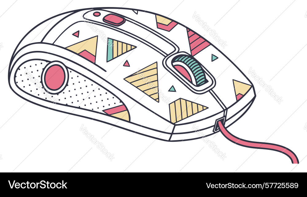 Minimalist computer mouse with subtle outline vector image