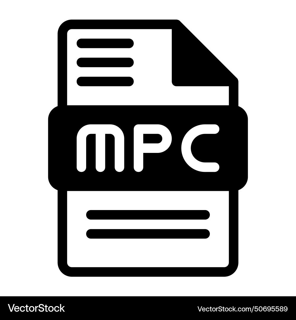 Mpc file icon audio format symbol solid icons Mpc file icon audio format symbol solid icons vector image