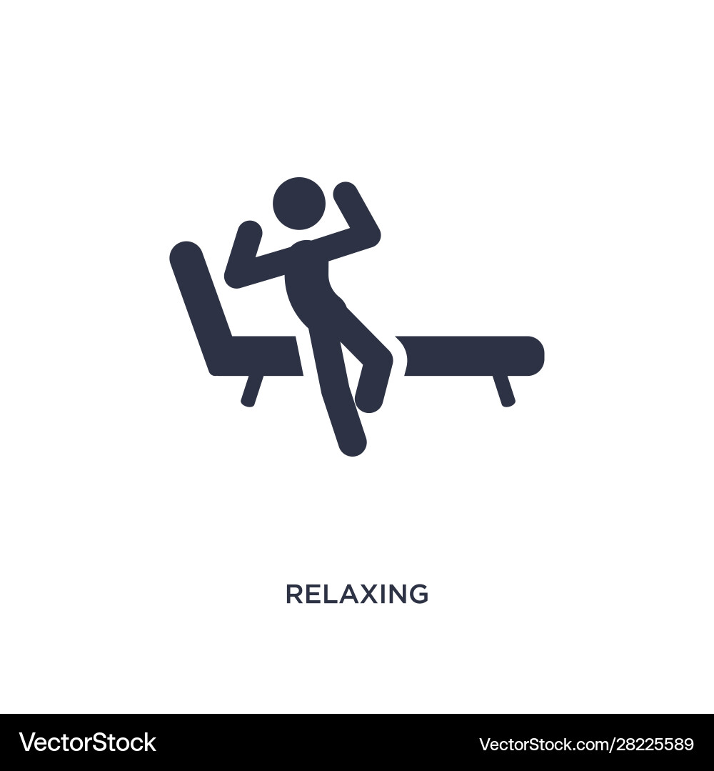 Relaxing icon on white background simple element Vector Image