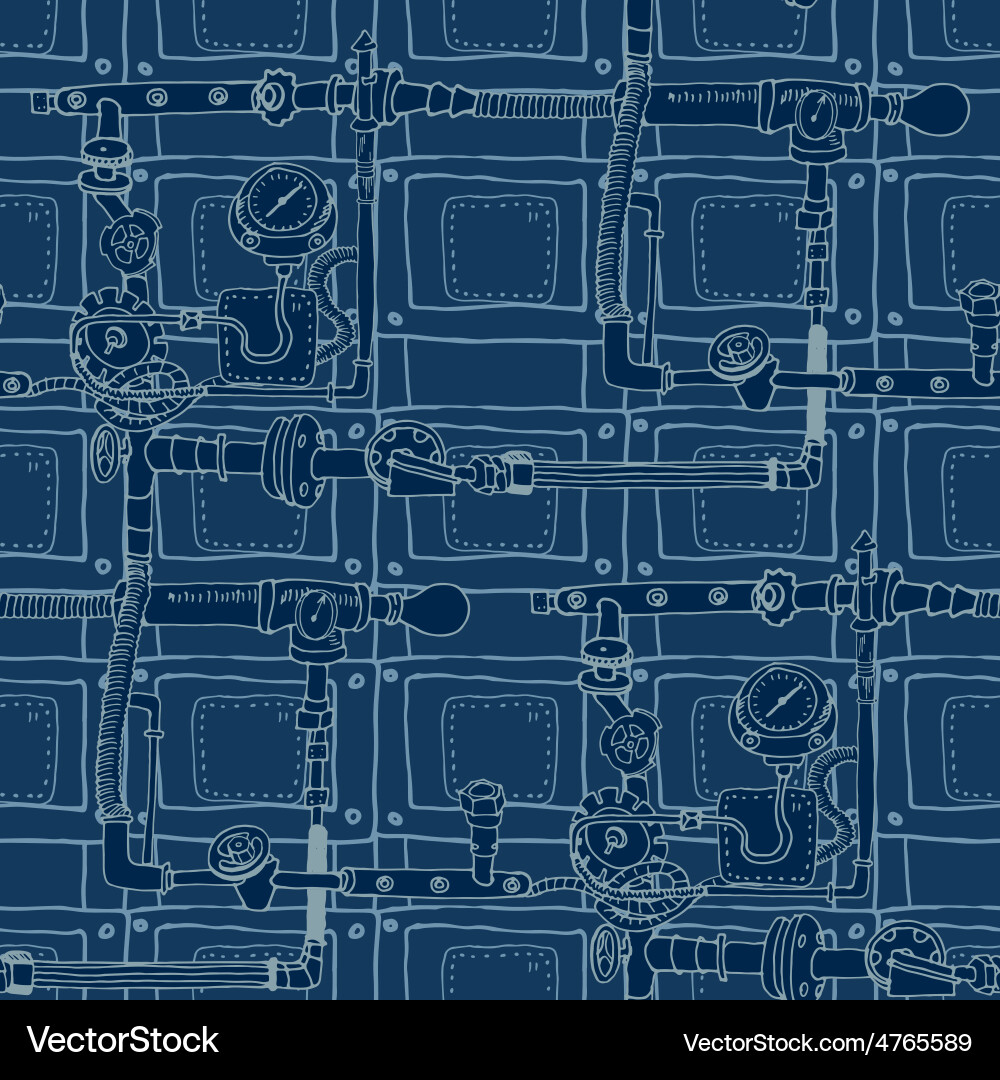 Seamless pattern in the style of steam punk Vector Image