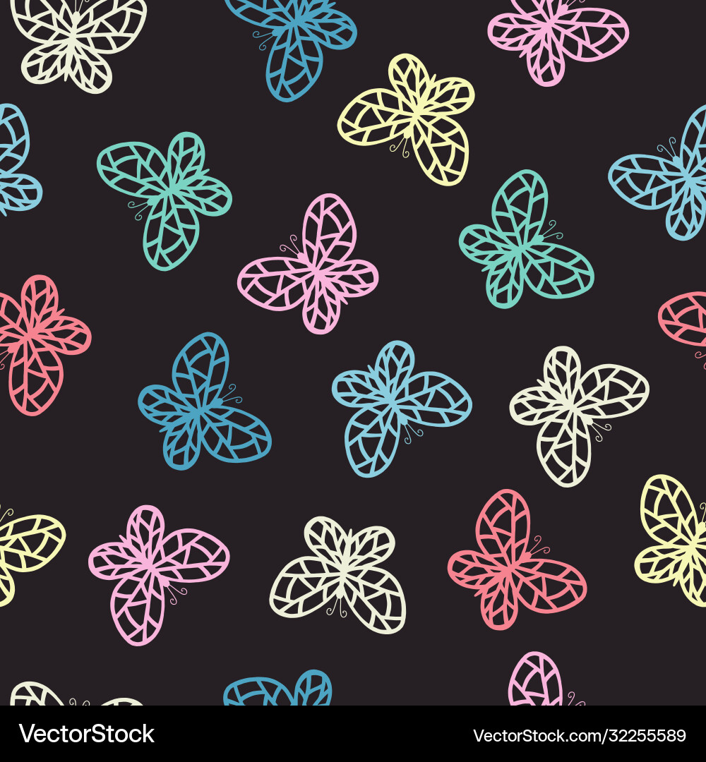 Seamless pattern with abstract butterflies Seamless pattern with abstract butterflies Vector Image
