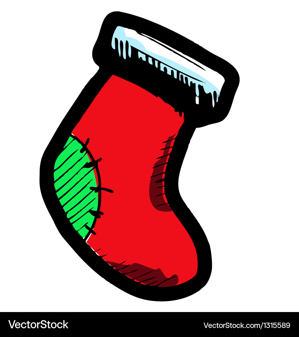 Sock with patch Vector Image