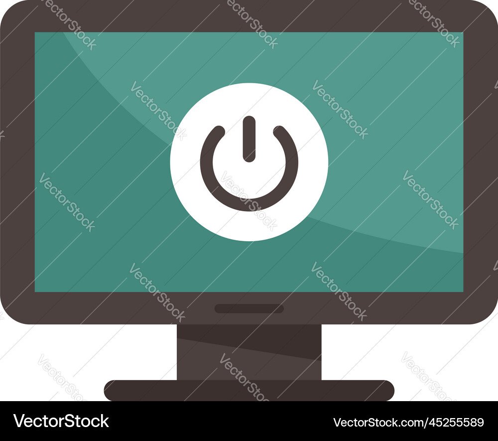 Turn off pc icon flat computer button Vector Image