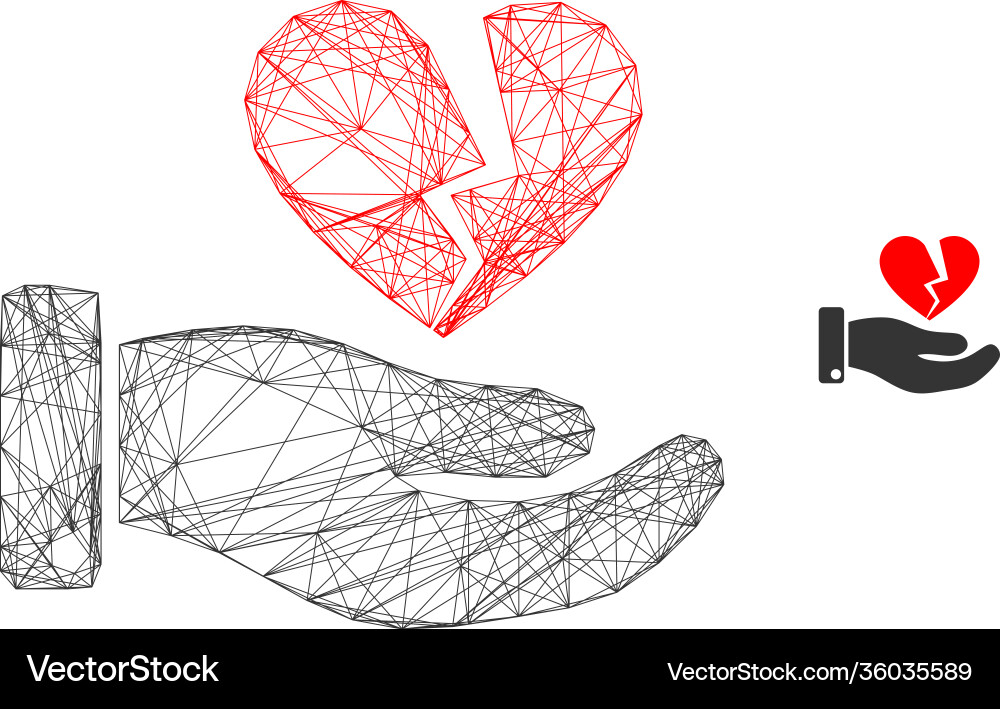 Web net break heart offer icon Web net break heart offer icon Vector Image