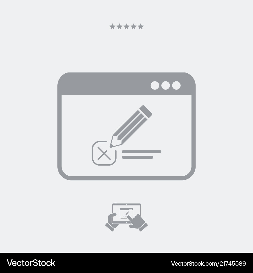 Web test with multiple choice questions - icon Vector Image