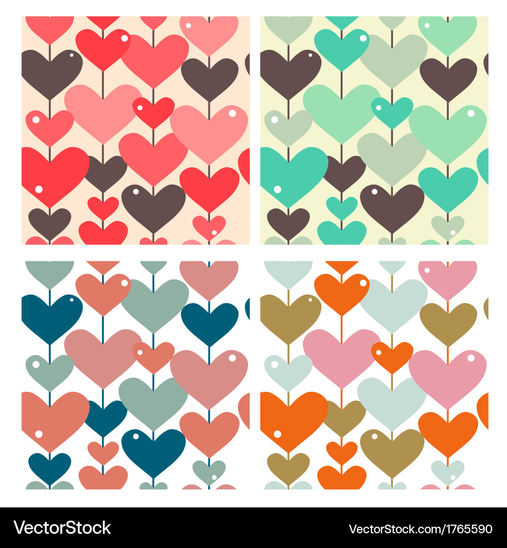 Abstract Heart Patterns Vector Image