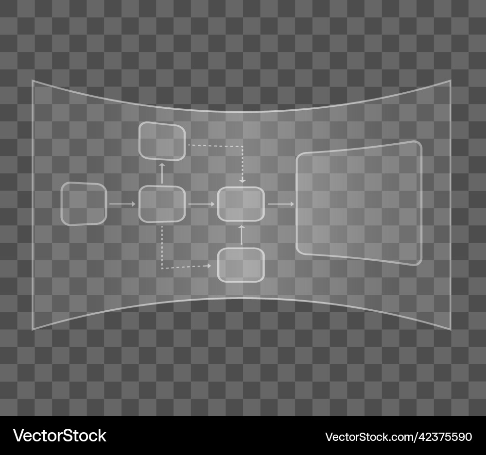 Abstract transparent screen with flowchart vector image