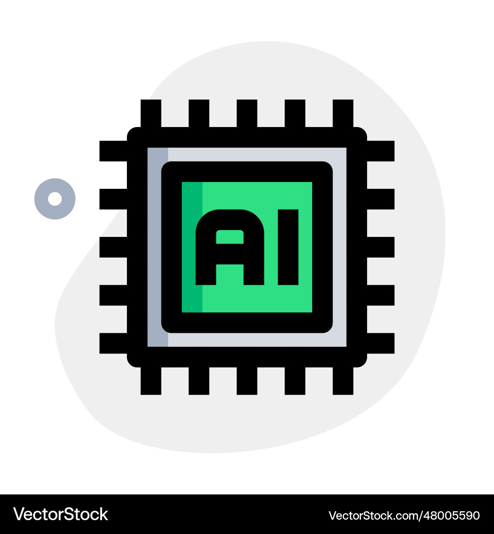 Ai system development through micro chip Vector Image