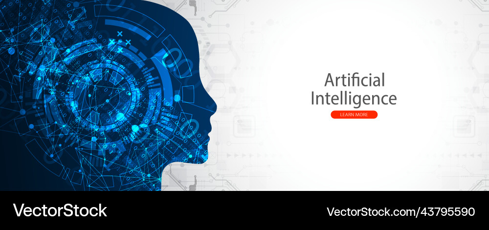 Artificial intelligence technical background vector image