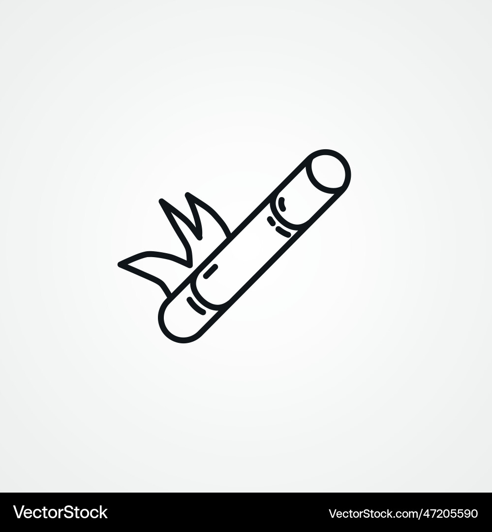 Bamboo stick line icon branch web linear Vector Image