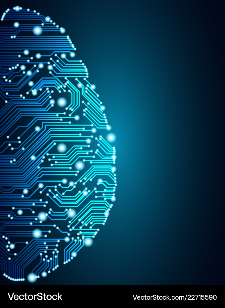 Big data and artificial intelligence brain concept Big data and artificial intelligence brain concept vector image
