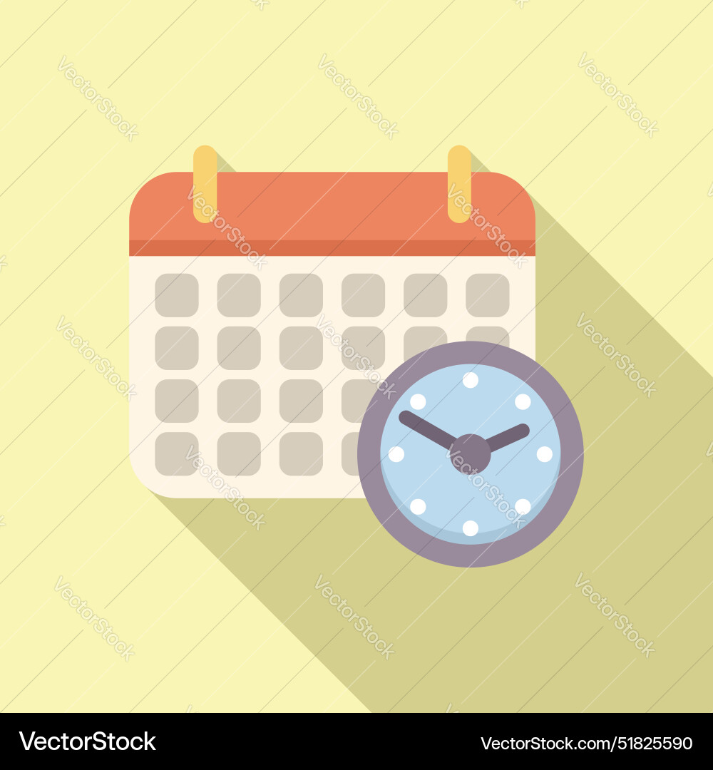 Clock showing time running out on calendar Clock showing time running out on calendar vector image