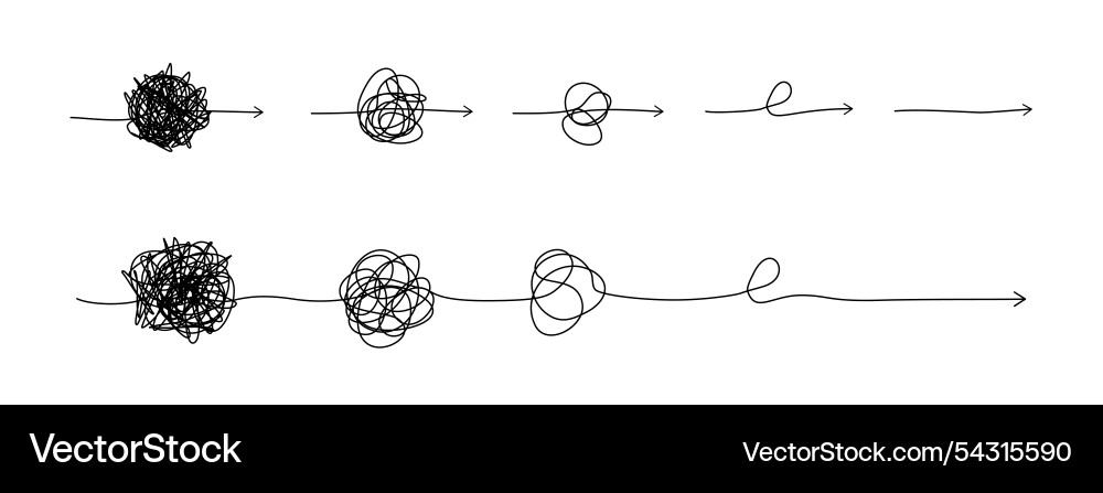 Complex Idea - Messy to Clear Thinking Vector Image
