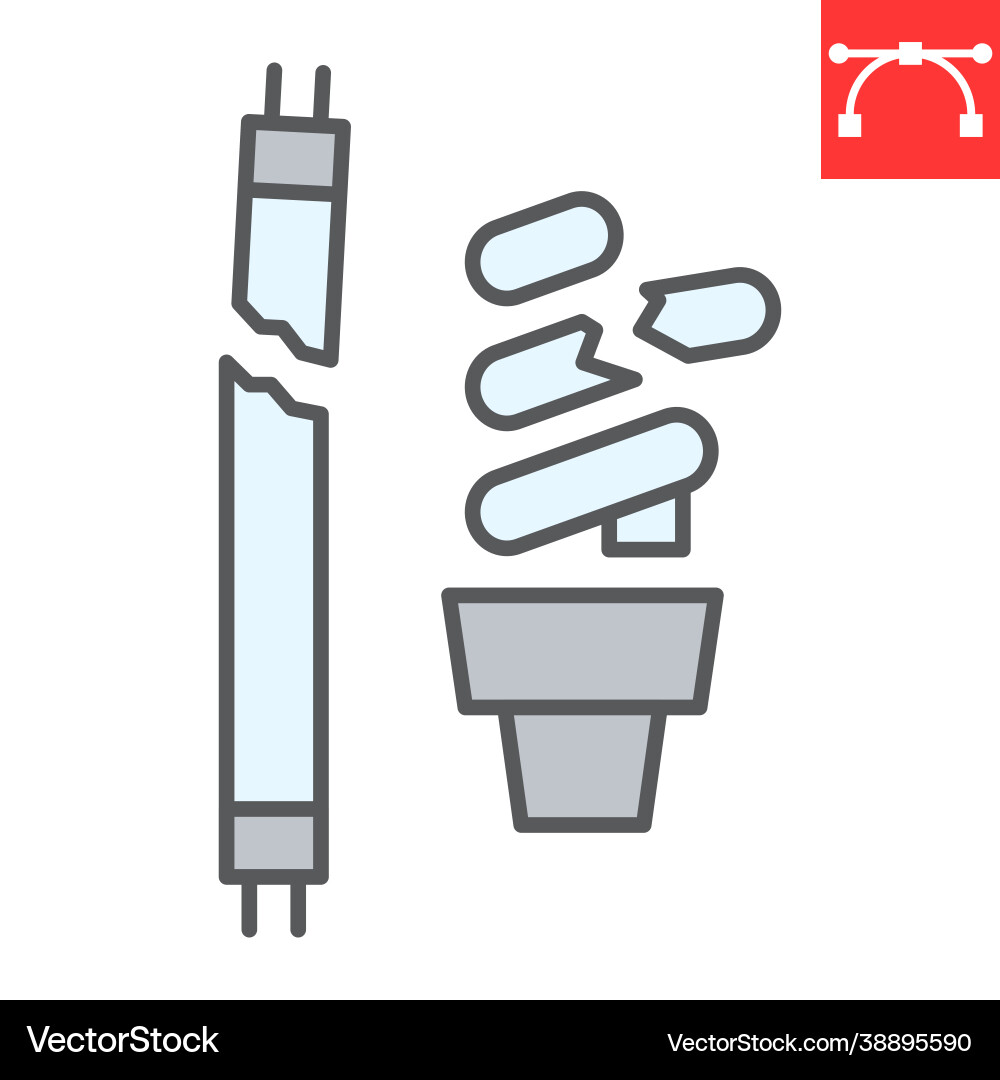 Fluorescent lamp waste color line icon recycle – Royalty-Free Vector |  VectorStock, image size:1000x1080