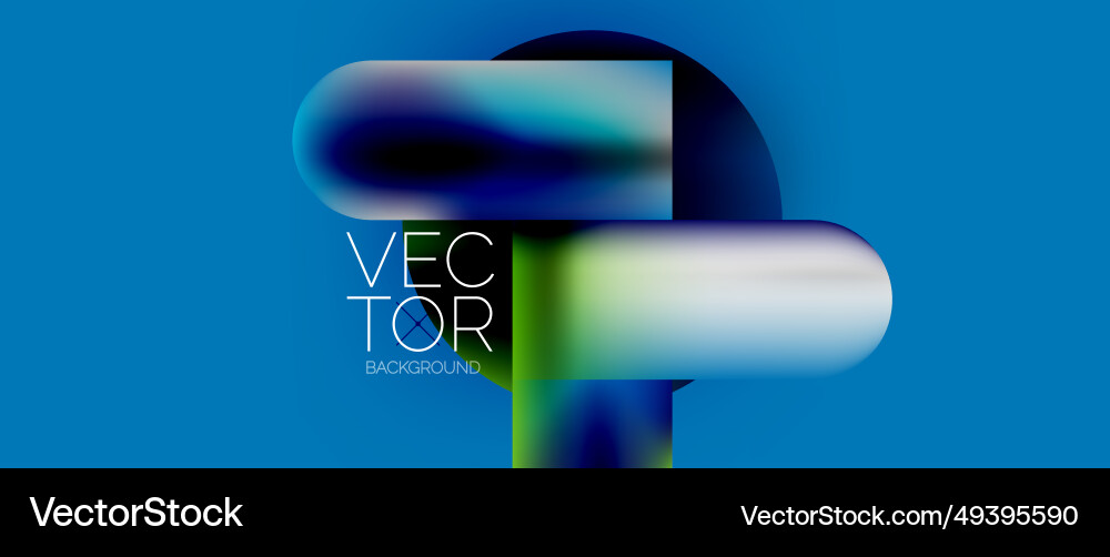 Geometric shapes fluid gradient abstract minimal Vector Image