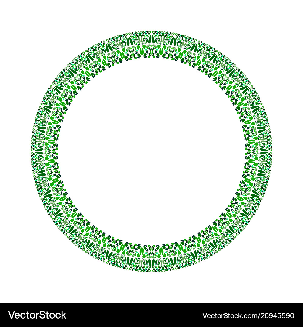 Geometrical floral border - round abstract design Vector Image