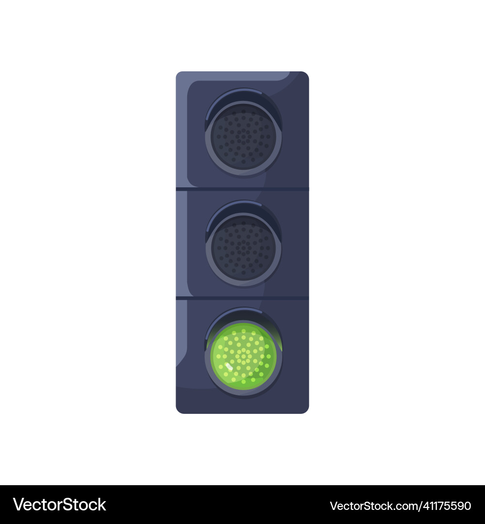 Green color signal on traffic light semaphore led Green color signal on traffic light semaphore led vector image