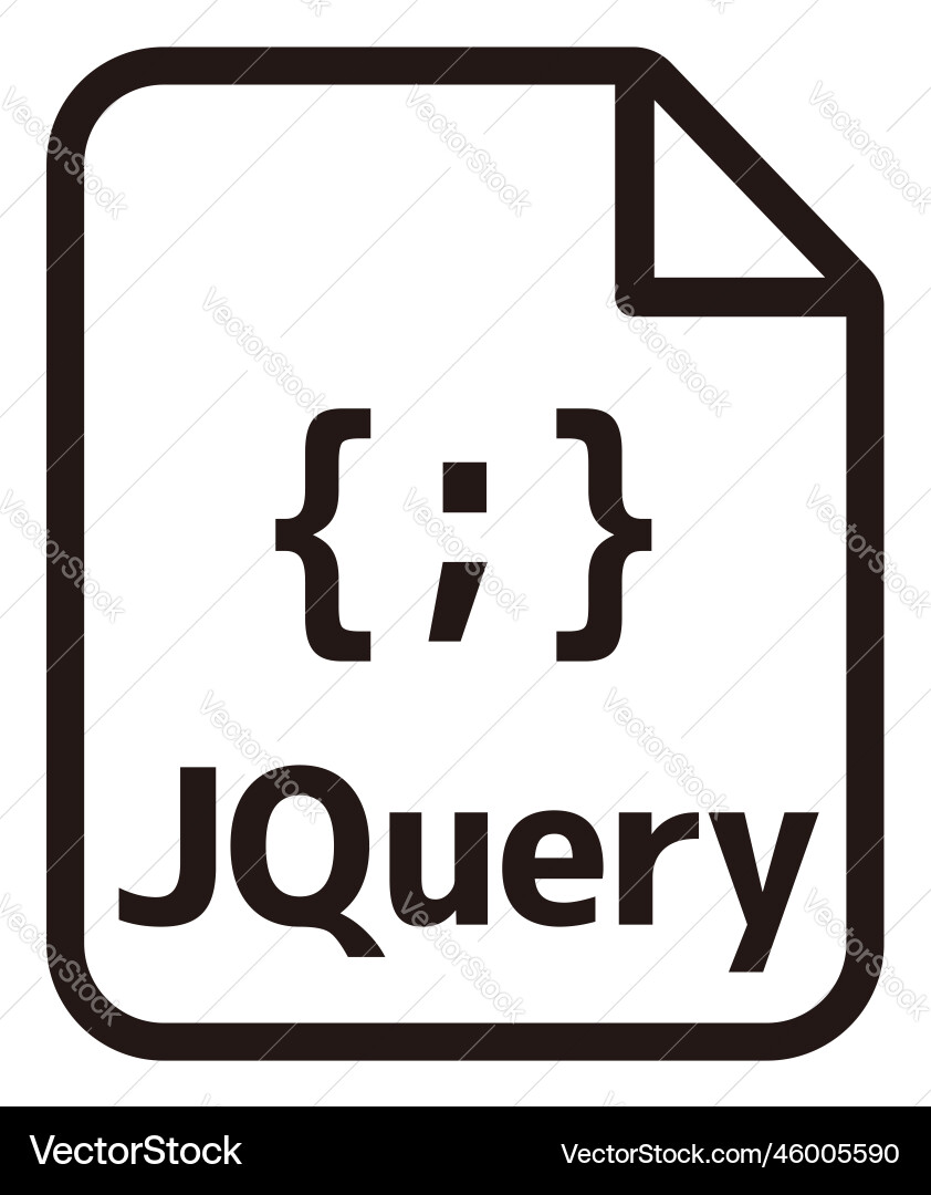 Jquery icon major programming language Jquery icon major programming language Vector Image