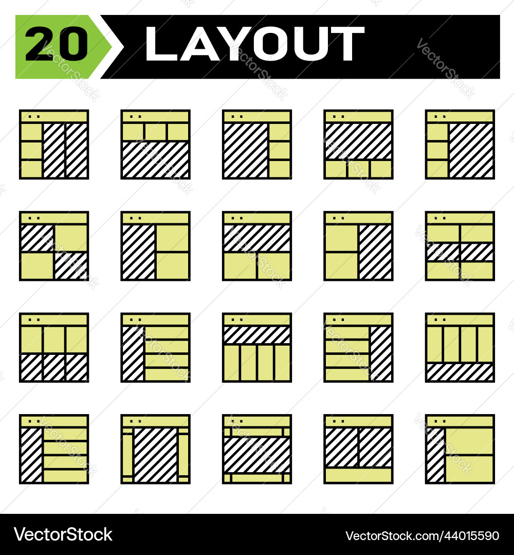 Layout-Icon-Set enthalten Grid Dashboard Layout-Icon-Set enthalten Grid Dashboard Vektorbild