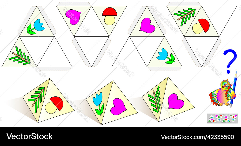 Logic puzzle game draw the missing objects Logic puzzle game draw the missing objects vector image