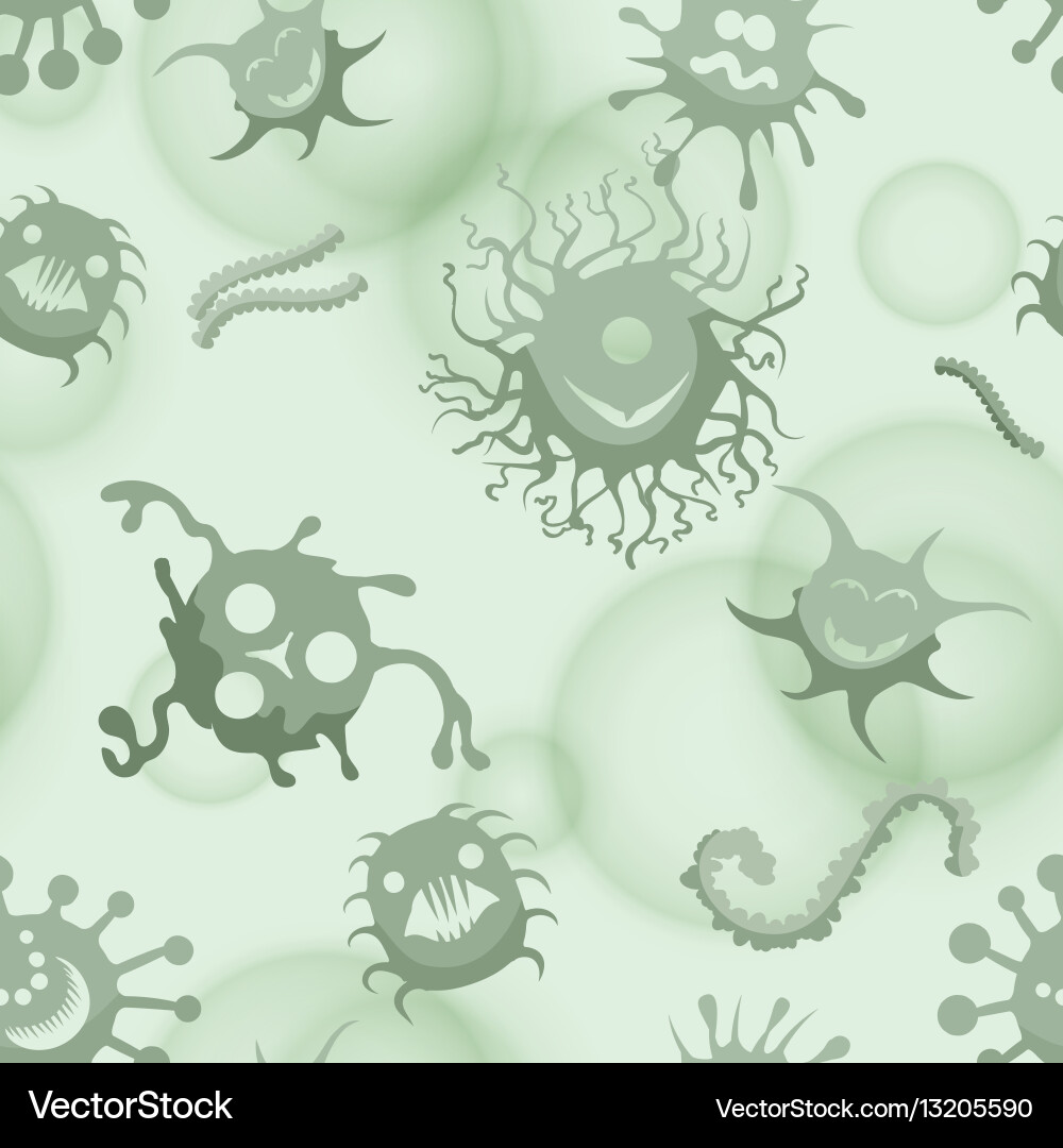 Microscopic Germs Seamless Pattern Vector Image