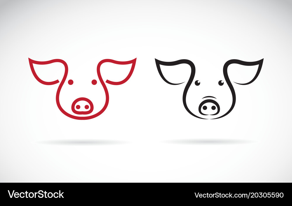 Pig Head Icon - Farm Animal Symbol Vector Image