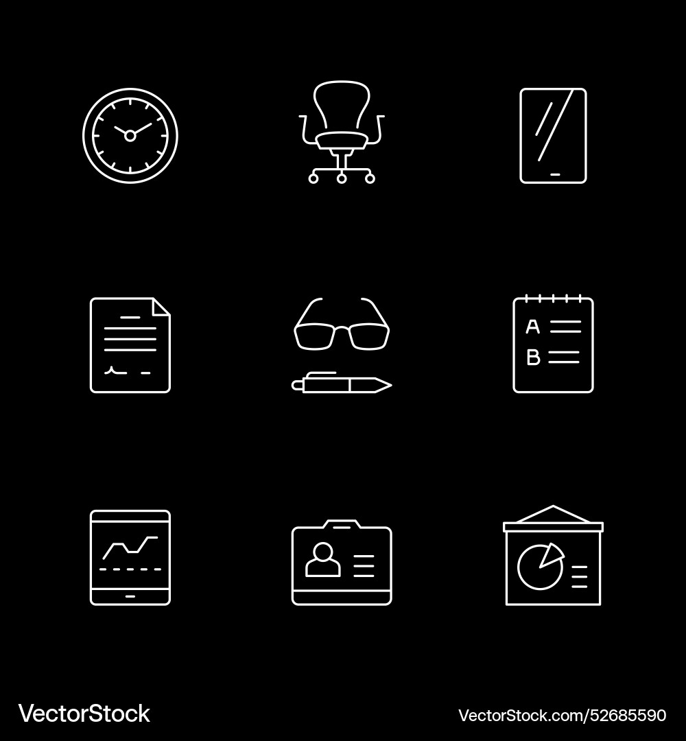 Set line icons of workspace Set line icons of workspace vector image