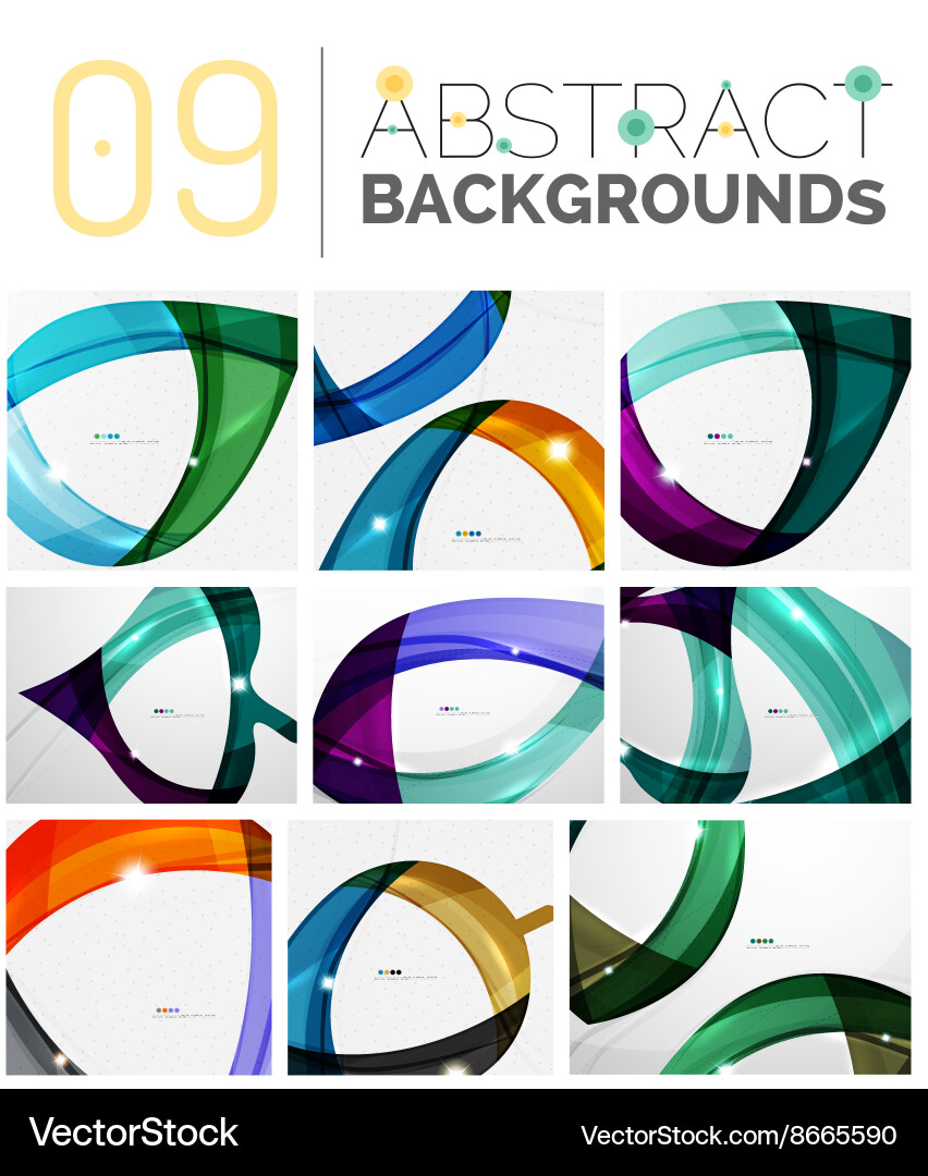 Set of dynamic waves Vector Image