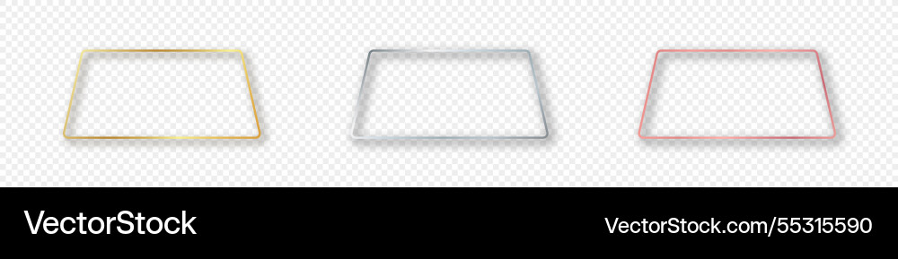Set of three rounded trapezoid frames Set of three rounded trapezoid frames vector image