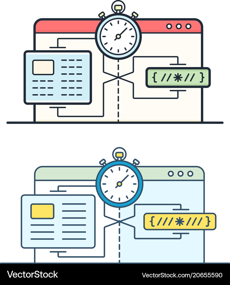 Website speed loading time vector image