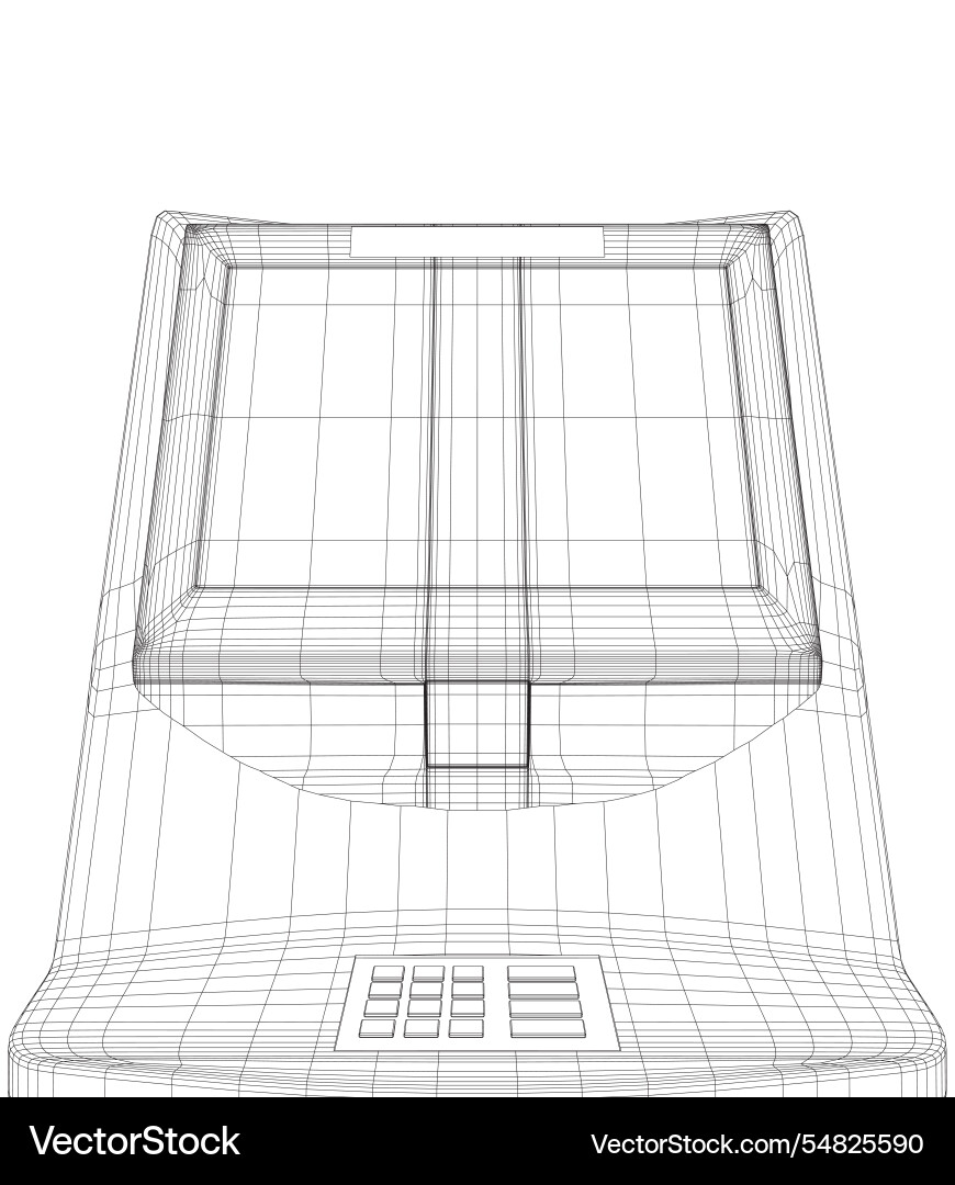 Wireframe atm with display bank terminal Wireframe atm with display bank terminal vector image