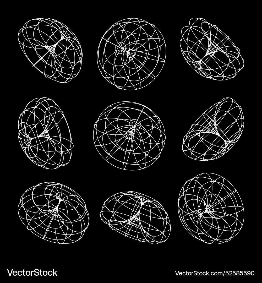 Wireframe lined shapes perspective mesh 3d grid Wireframe lined shapes perspective mesh 3d grid vector image