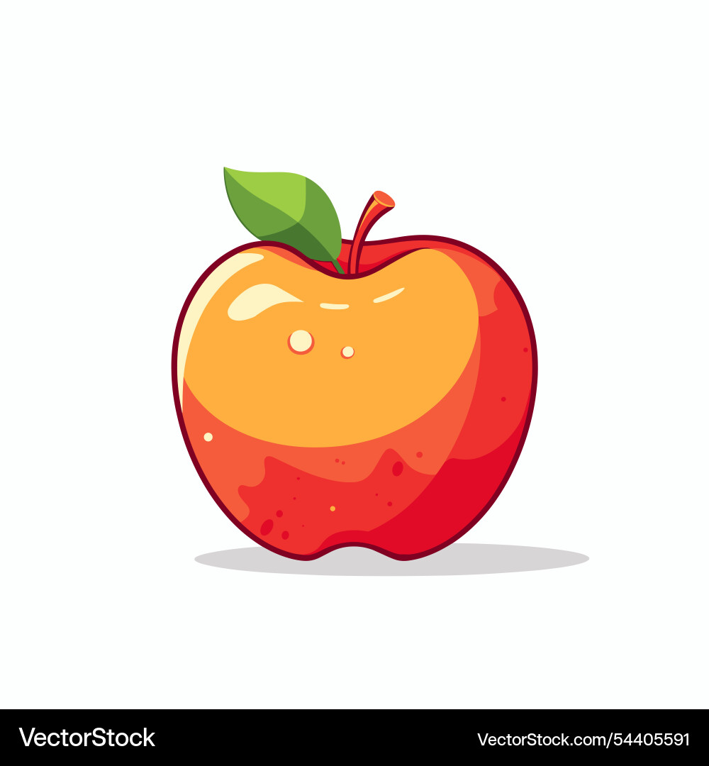 Bright and colorful design of a shiny red apple Bright and colorful design of a shiny red apple vector image