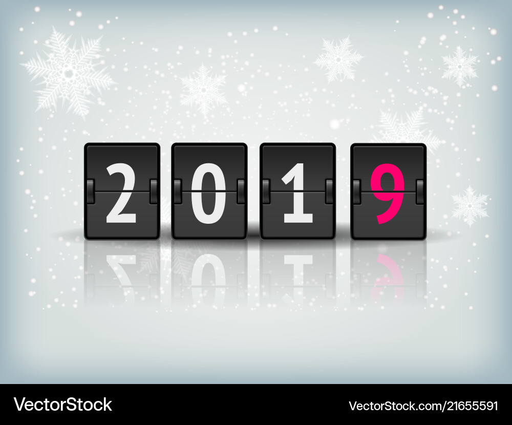 Countdown timer 2019 for new year design Countdown timer 2019 for new year design vector image