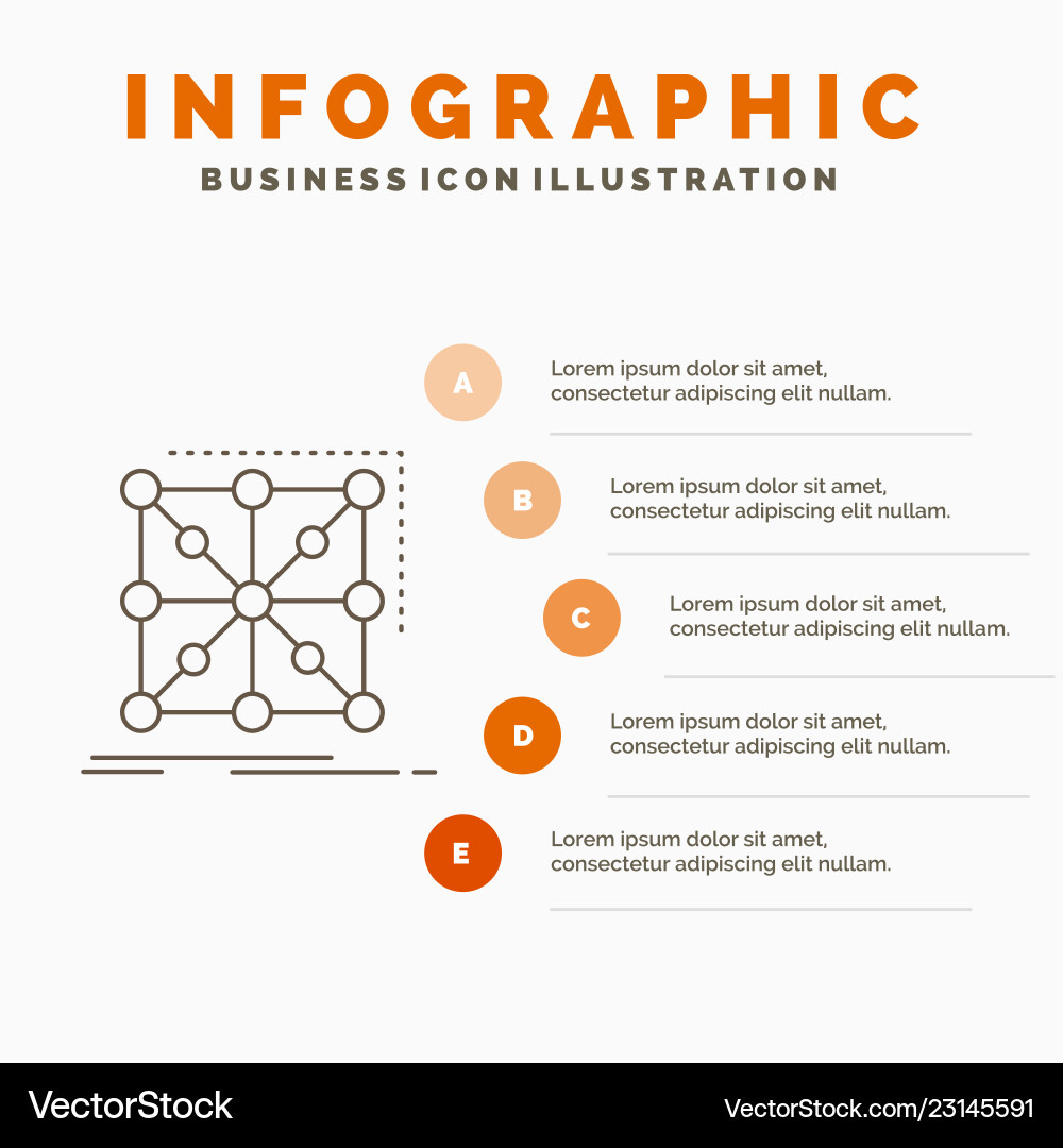 Data framework app cluster complex infographics Vector Image